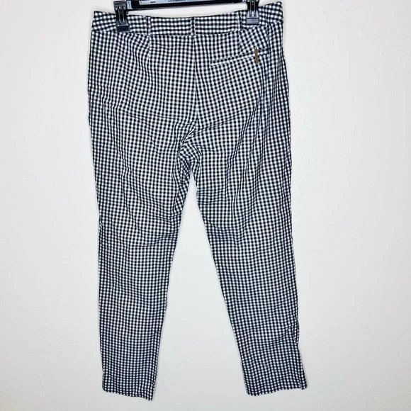 Michael Michael Kors Gingham Pants 8 Mid Rise Straight Leg Plaid Cropped Trouser - Picture 2 of 9